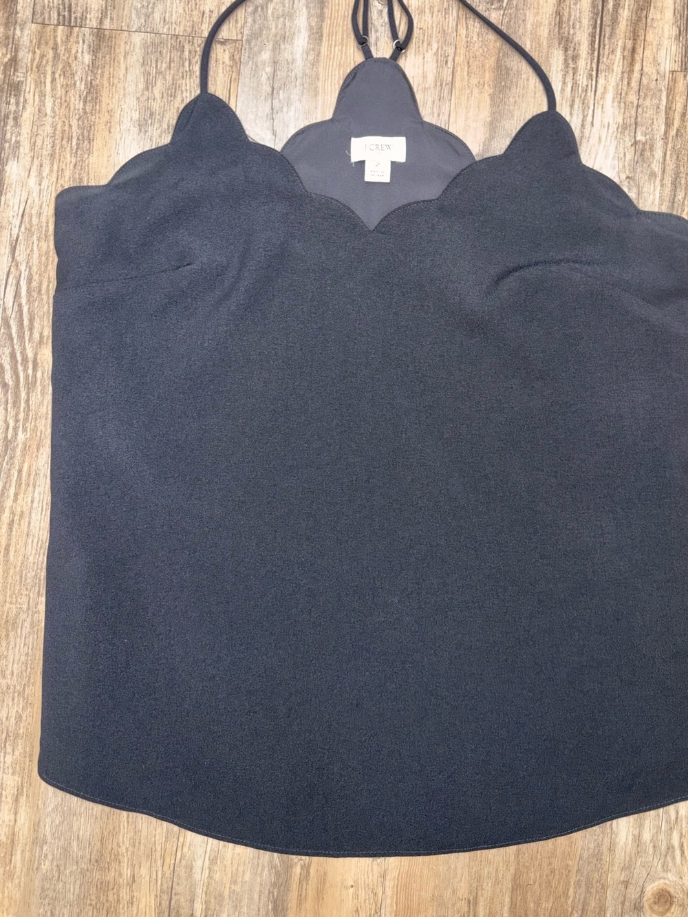 J. Crew Black Scallop Halter Cami